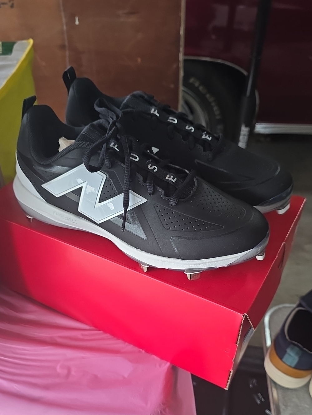 New Balance Fuse Black and White Women's Softball Cleats